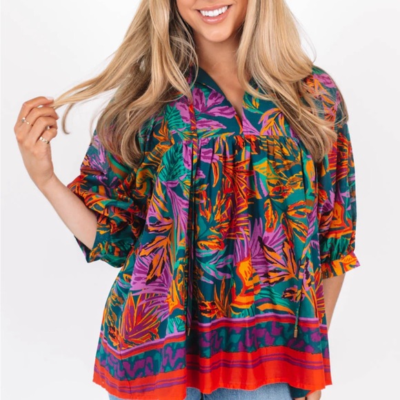 J. Marie The Asher Puff Sleeve Tunic Size Small NWT - Picture 4 of 13